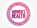 Women`s Health word cloud collage, medical concept background