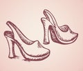 Women's high heels. Vector drawing Royalty Free Stock Photo