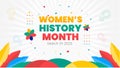 Women\'s History Month background. Womens History Month banner design.