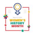 Women\'s History Month background. Womens History Month banner design.