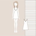 Nightgown, nightie. Summer cotton dress made of jersey. women`s home dress.