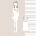 Nightgown, nightie. Summer cotton dress made of jersey. women`s home dress.