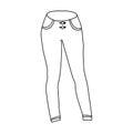 women s jeans. Casual jeans comfortable clothing for women. Woman clothes single icon in outline style vector