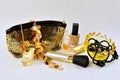 Women's jewelry, perfumes and cosmetics Royalty Free Stock Photo