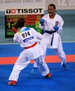 Women's karate competition Royalty Free Stock Photo