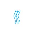 Women`s knee socks vector thin line stroke icon. Women`s knee socks outline illustration, linear sign, symbol concept.