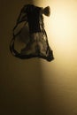 Women`s lace panties hang on the lamp. Panties hung on the lamp during a violent sex