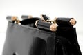 Women`s leather bag on a white background12 Royalty Free Stock Photo