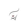 women\'s line fashion logo beautiful design illustration vector