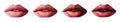 Women\'s Lips in Red, Pink And Purple on Transparent Background for Luxury Makeup and Lipstick Promotion Royalty Free Stock Photo