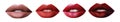 Women\'s Lips in Red, Pink And Purple on Transparent Background for Luxury Makeup and Lipstick Promotion Royalty Free Stock Photo