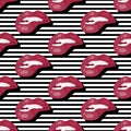 Women s Lips Seamless Pattern Vector Illustration