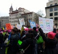 Women`s March, Crowds on Pennsylvania Avenue, Love is Love, Be Killed or Swept Aside, Posters and Signs, Washington, DC, USA