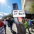 Women`s March Protestor in Downtown Tuscon, Arizona