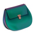 Women`s mini handbag, clutch, purse. Glossy turquoise color.