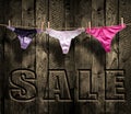 Women's panties on the clothesline