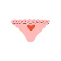 Women\'s panties with a heart. Symbol of love, romance. Design for Valentine\'s Day Royalty Free Stock Photo