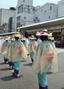 Kimono women's parade of Gion festival, Kyoto Japan. Royalty Free Stock Photo