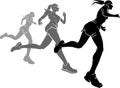 Women`s Race Foreshortening, Silhouette Form Royalty Free Stock Photo