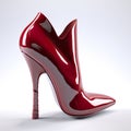 Women\'s red highheeled shoes. Beautiful red high heel footwear fashion female style.