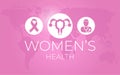 Women`s Reproductive Health Medical Background Illustration with World Map Royalty Free Stock Photo