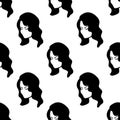 Women s retro hairstyle of the 50s. Hollywood wave of hair. Glamorous female hairstyle. Seamless pattern for the design