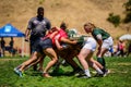 Women`s Rugby Scrum Royalty Free Stock Photo