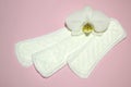 Women`s daily sanitary pads, menstruation period