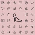 women's shoe icon. Detailed set of minimalistic line icons. Premium graphic design. One of the collection icons for websites, web