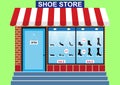 Women`s Shoe store, shop window Royalty Free Stock Photo
