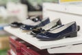 Women`s shoes on the counter