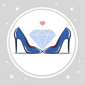 Women`s shoes high heel fashion diamond