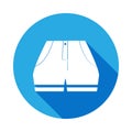 Women's shorts icon with long shadow. Signs and symbols can be used for web, logo, mobile app, UI, UX