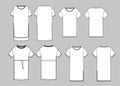 Women`s simple long  t-shirt design. Apparel template, Fashion Flat Sketch vector Royalty Free Stock Photo