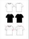 Women`s simple t-shirt design. Apparel template, Fashion Flat Sketch vector Royalty Free Stock Photo