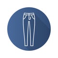 Women`s skinny jeans. Flat linear long shadow icon