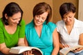 Women`s small group Bible Study. Multicultural small group.