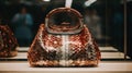 Women's stylish crocodile leather bag close-up