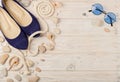 Women`s summer shoes for beach holidays. Royalty Free Stock Photo