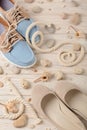 Women`s summer shoes for beach holidays. Royalty Free Stock Photo