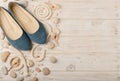 Women`s summer shoes for beach holidays. Royalty Free Stock Photo