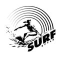 Women`s surfing emblem