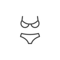 Women`s swimsuit line icon