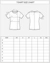 Women`s t-shirt size chart