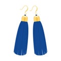 Women`s tassel earrings made of silk threads and accessories. Flat vector illustration