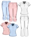 Women's trouser jeans and polo-shirt Royalty Free Stock Photo