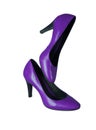 Women`s violet shoes on a white background Royalty Free Stock Photo