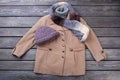 Women`s winter apparel set.