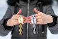 Women`s wrist watch on the girl`s hand Royalty Free Stock Photo