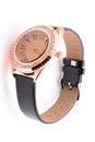 Women`s wristwatch on white background Royalty Free Stock Photo